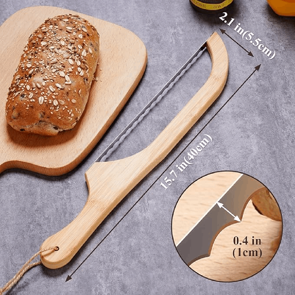 Serrated Bread Knife 10 Inch with Textured Grip and Ambidextrous Design