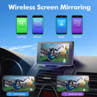 7 Inch Wireless Car Screen with Backup Camera and Voice Navigation