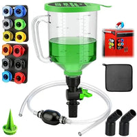 18-Piece Automotive Engine Oil Funnel Toolkit, 1.59QT/1.5L Car Maintenance Tools with 12 Adapters, Elbow Fitting, Arrow Screen, Magnetic Storage Hooks Tray, Tools for Mechanics, Car Stuff Compatible with GM, Ford, BMW, Audi, Land Rover allveramart