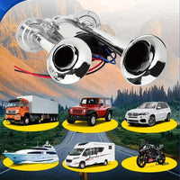 Electric Dual Air Horn System with 130dB Output and Auto Compressor for 12V Vehicles