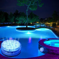 Submersible Pool Light with 12-Color Remote Control and Suction Cup Mount