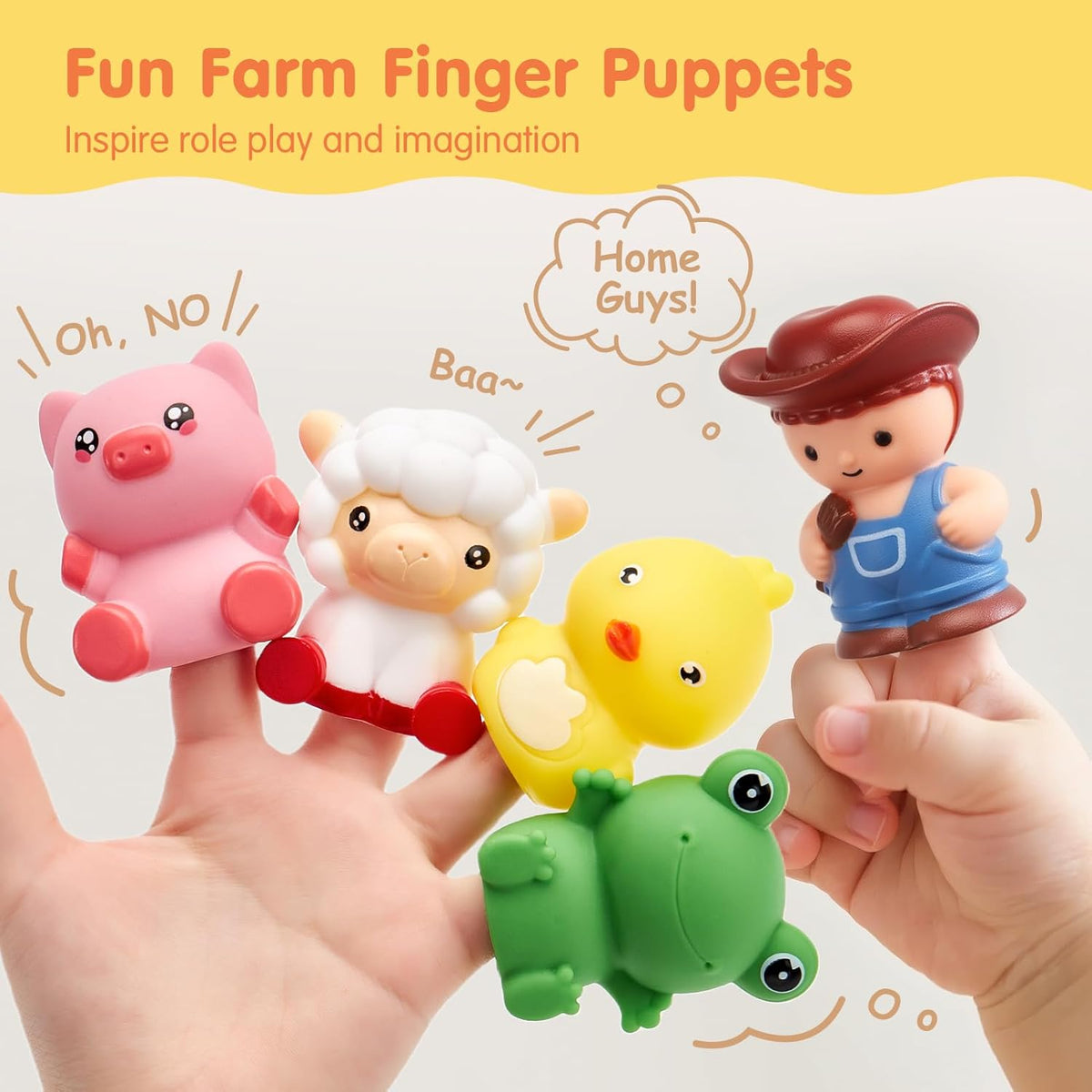 Wooden Train Set with Numbered Carts and Farm Animals for Toddler Counting and Sorting