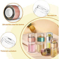 Glass Tea Infuser Bottle with Flip Brewing Control and Detachable Filter