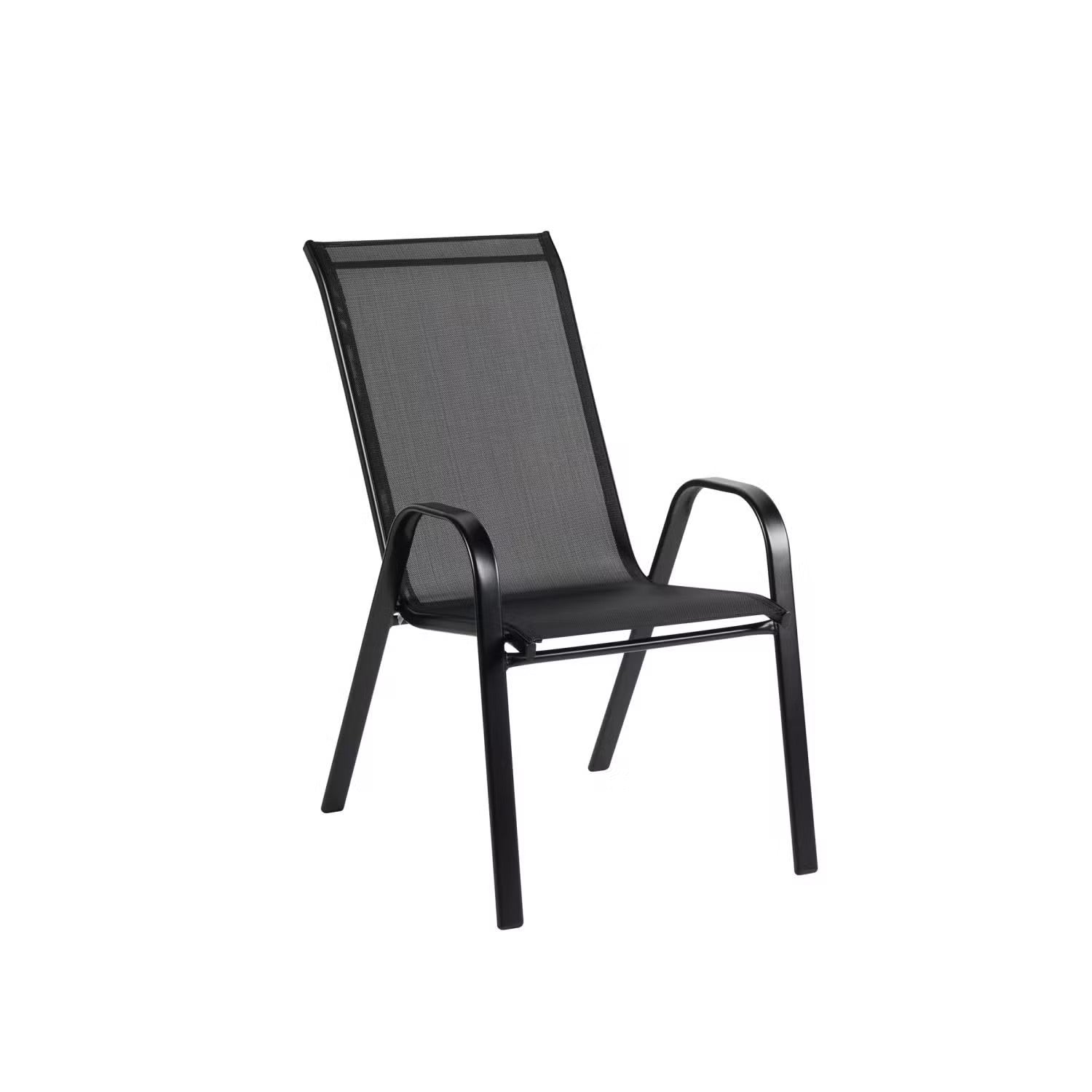 Kara Dining Set, Seating for 6 with Glass Top Table and Black Chairs