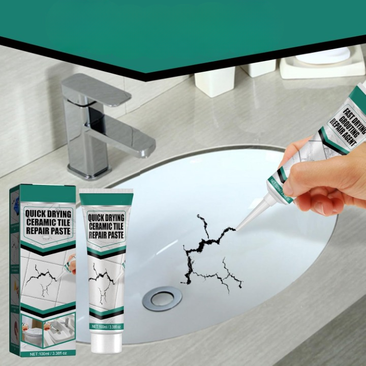 Tile Repair Paste Kit with Spatula and Sandpaper for Chips and Cracks