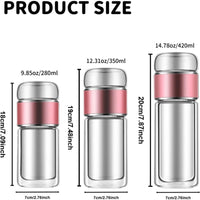 Glass Tea Infuser Bottle with Flip Brewing Control and Detachable Filter