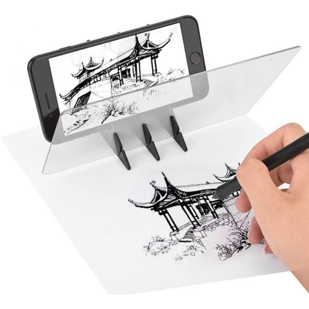 Smartphone Drawing Projector with Optical Lenses for Accurate Image Tracing