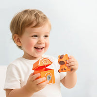 Wooden Train Set with Numbered Carts and Farm Animals for Toddler Counting and Sorting