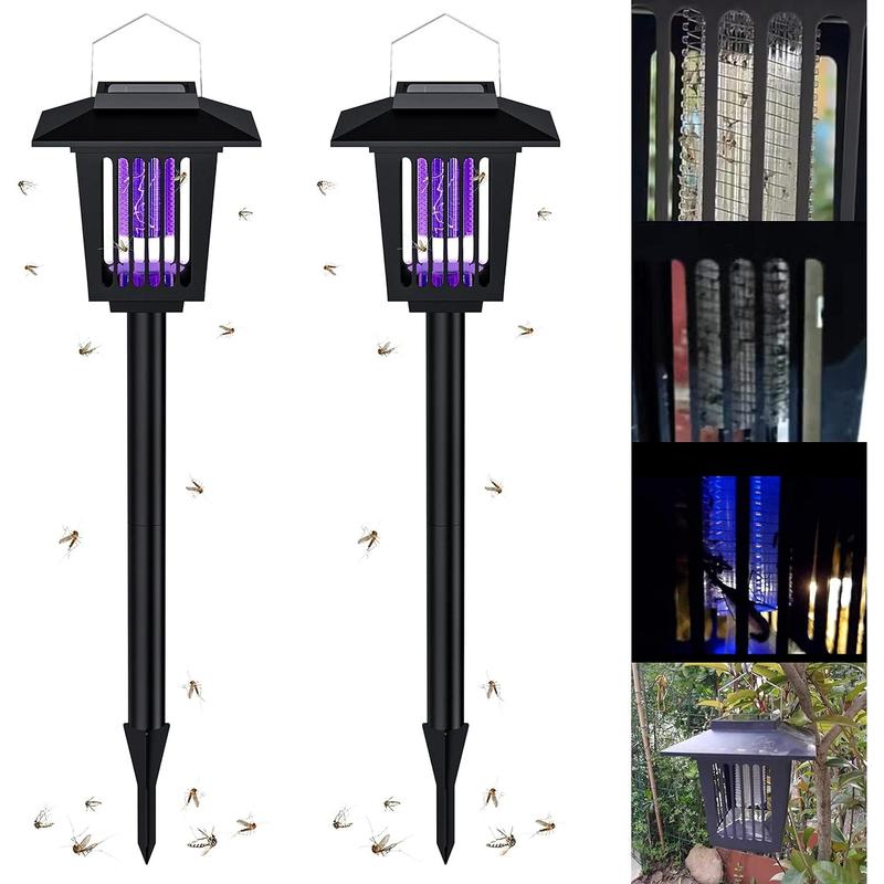 Outdoor Mosquito Zapper with Solar Power and Automatic Dusk Sensor, Dual Mode