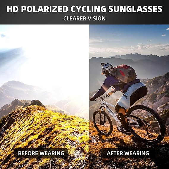 Auto Darkening Sports Sunglasses with UVA/UVB Protection and Wraparound Frame, Unisex