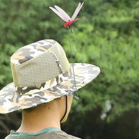Realistic Dragonfly Clip with Metal Clasp and Wing Shimmer for Mosquito Deterrent
