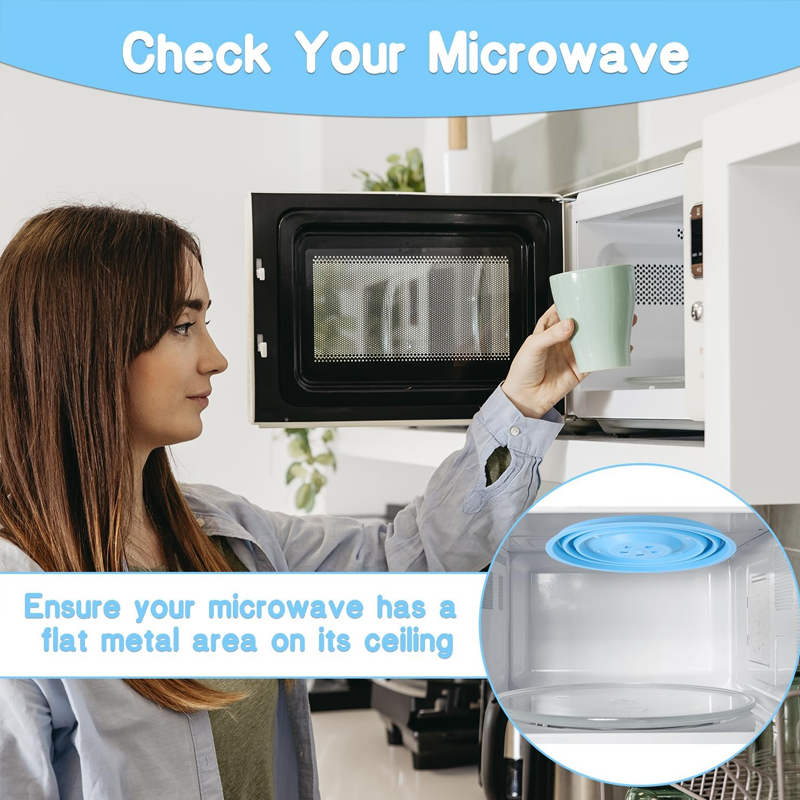 Collapsible Microwave Cover with Magnetic Ceiling Attachment and Steam Vents