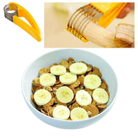 Handheld Banana Slicer with Stainless Steel Blades and Ergonomic Handle