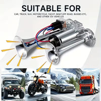 Electric Dual Air Horn System with 130dB Output and Auto Compressor for 12V Vehicles