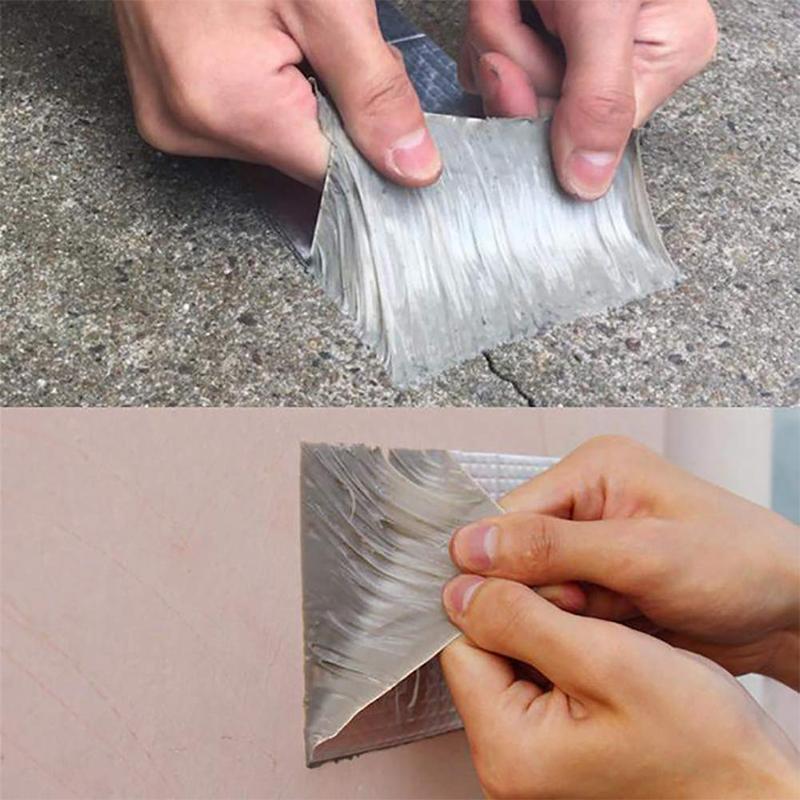 Butyl Rubber Waterproof Tape with Aluminum Foil and Cold Weather Bonding, 5m Roll