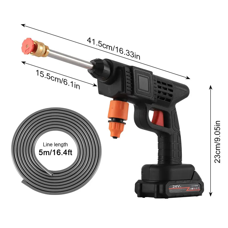 Battery-Powered Pressure Washer 380 PSI with Foam Soap Dispenser and Dual Batteries, 33ft Range
