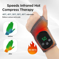 Wrist Massage Wrap with Heat and Vibration, Rechargeable