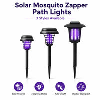 Outdoor Mosquito Zapper with Solar Power and Automatic Dusk Sensor, Dual Mode