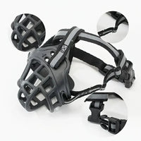 Breathable Mesh Dog Muzzle with Adjustable Straps and Breathable Polyester Design