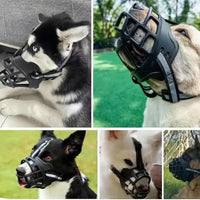 Breathable Mesh Dog Muzzle with Adjustable Straps and Breathable Polyester Design