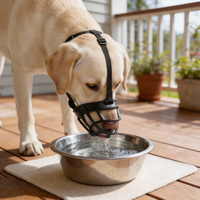 Breathable Mesh Dog Muzzle with Adjustable Straps and Breathable Polyester Design
