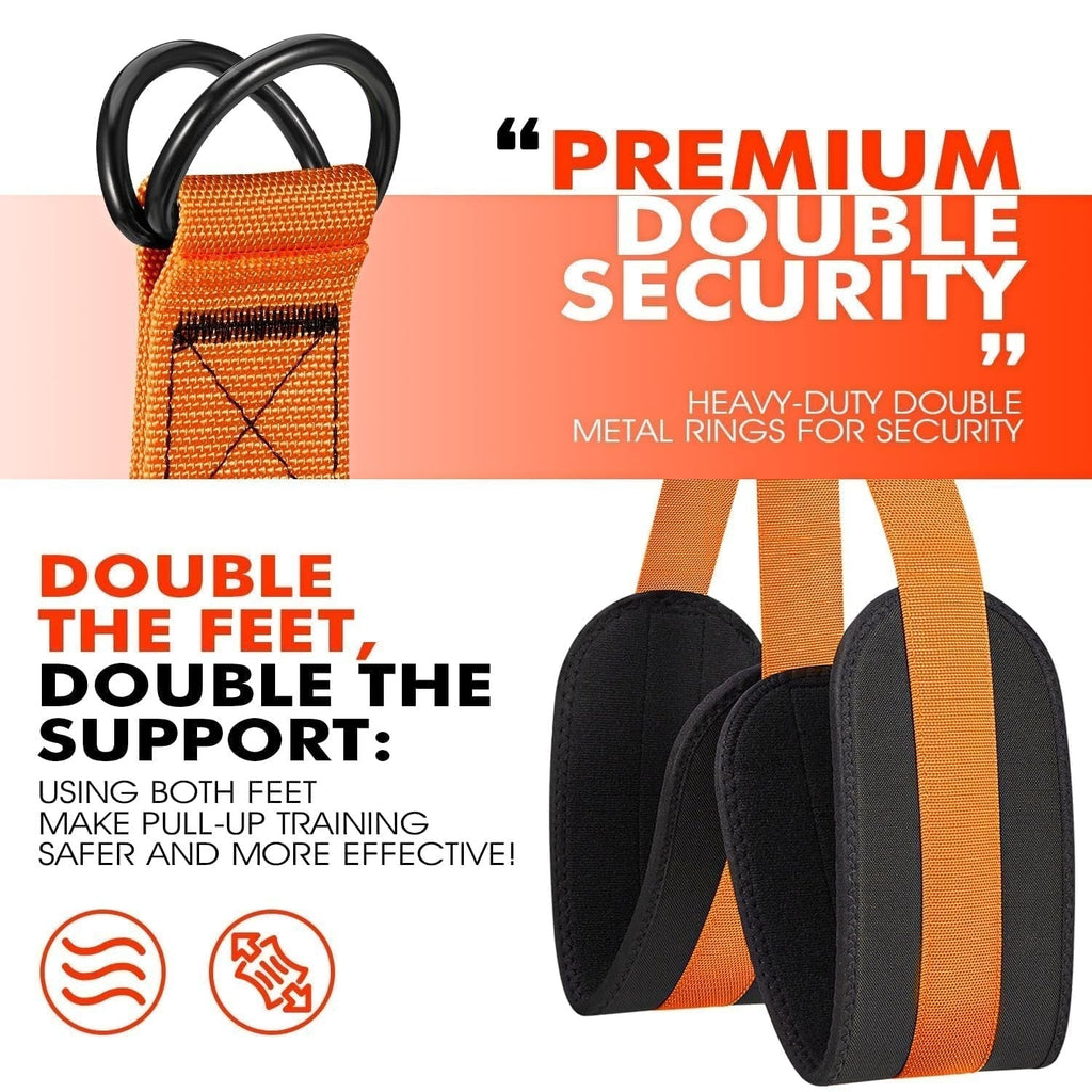 Pull Up Assist Band with Double Foot Loops and Adjustable Straps