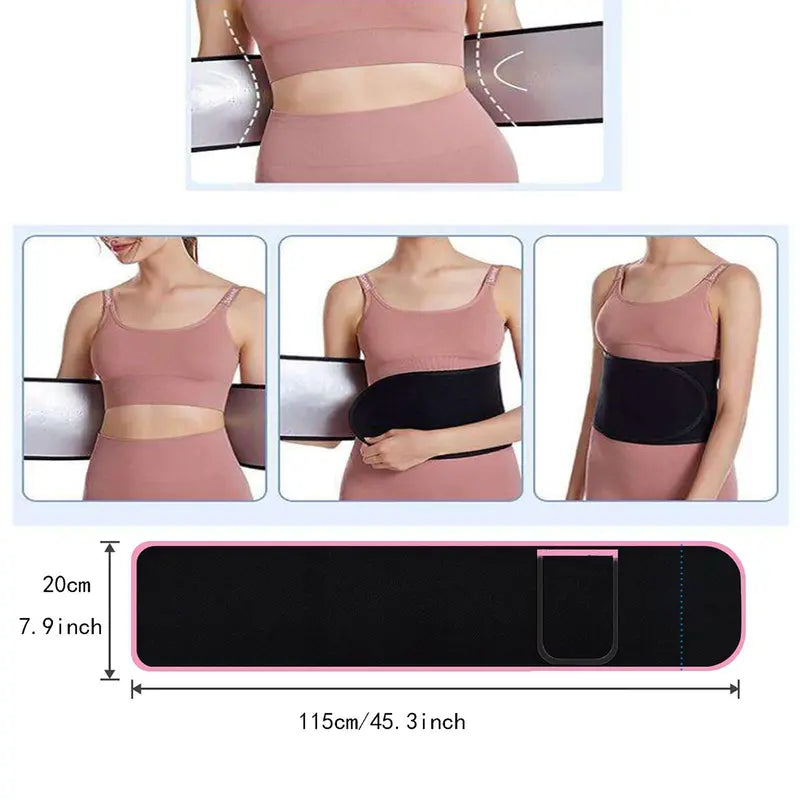 Neoprene Sweat Belt with Adjustable Fit and Core Compression for Exercise