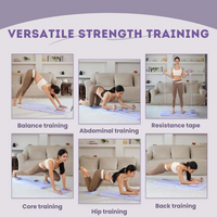 Portable Folding Balance Board with Resistance Bands for Home Pilates Training