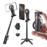 Selfie Stick with Magnetic Phone Mount and Wireless Remote, 360 Degree Rotation Tripod