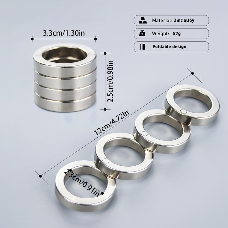 Folding Finger Ring with Metal Frame and Tactile Feedback, Silent Operation
