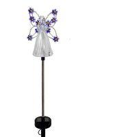 Solar Angel Garden Stake Light with Warm White LED and Automatic Dusk Activation