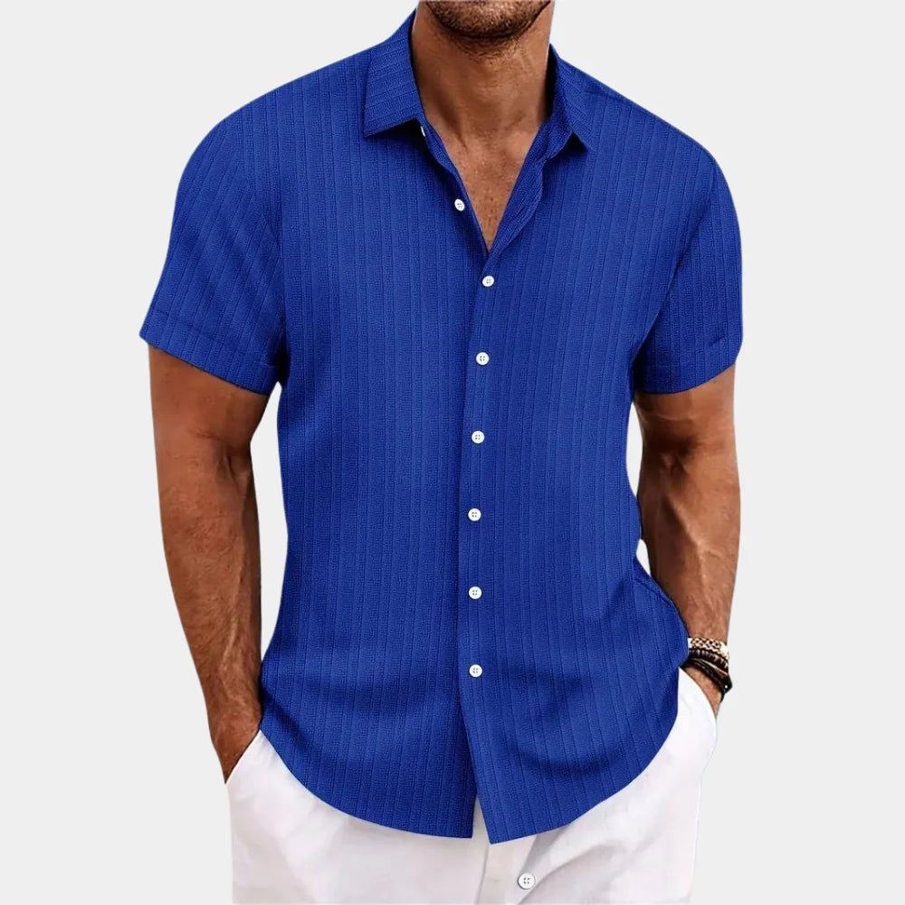 Breathable Linen Cotton Shirt with Open Stitch Closure and Regular Fit