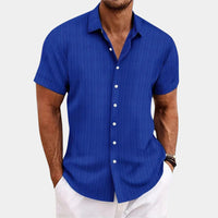 Breathable Linen Cotton Shirt with Open Stitch Closure and Regular Fit