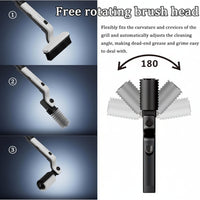 Electric BBQ Grill Brush with Rotating Bristles and Rechargeable Battery, Includes 2 Replacement Heads