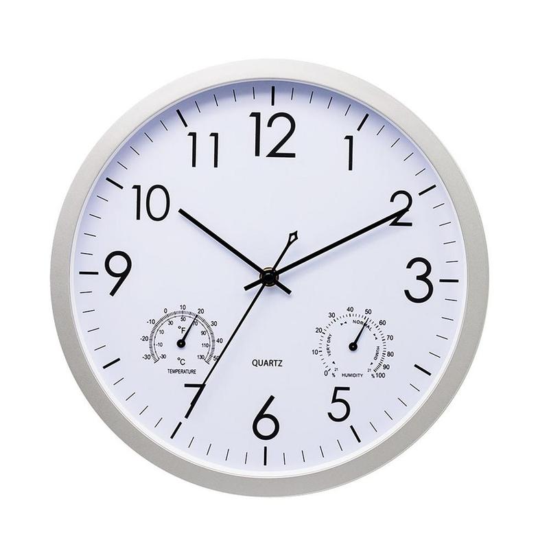 Outdoor Garden Clock with Temperature and Humidity Display, 11.81in