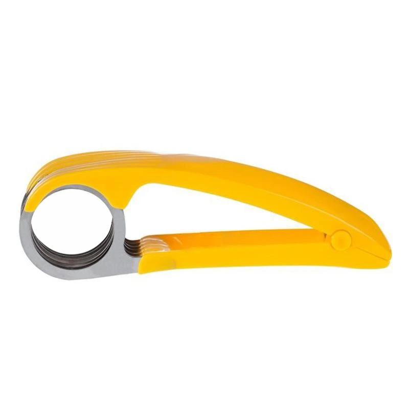 Handheld Banana Slicer with Stainless Steel Blades and Ergonomic Handle