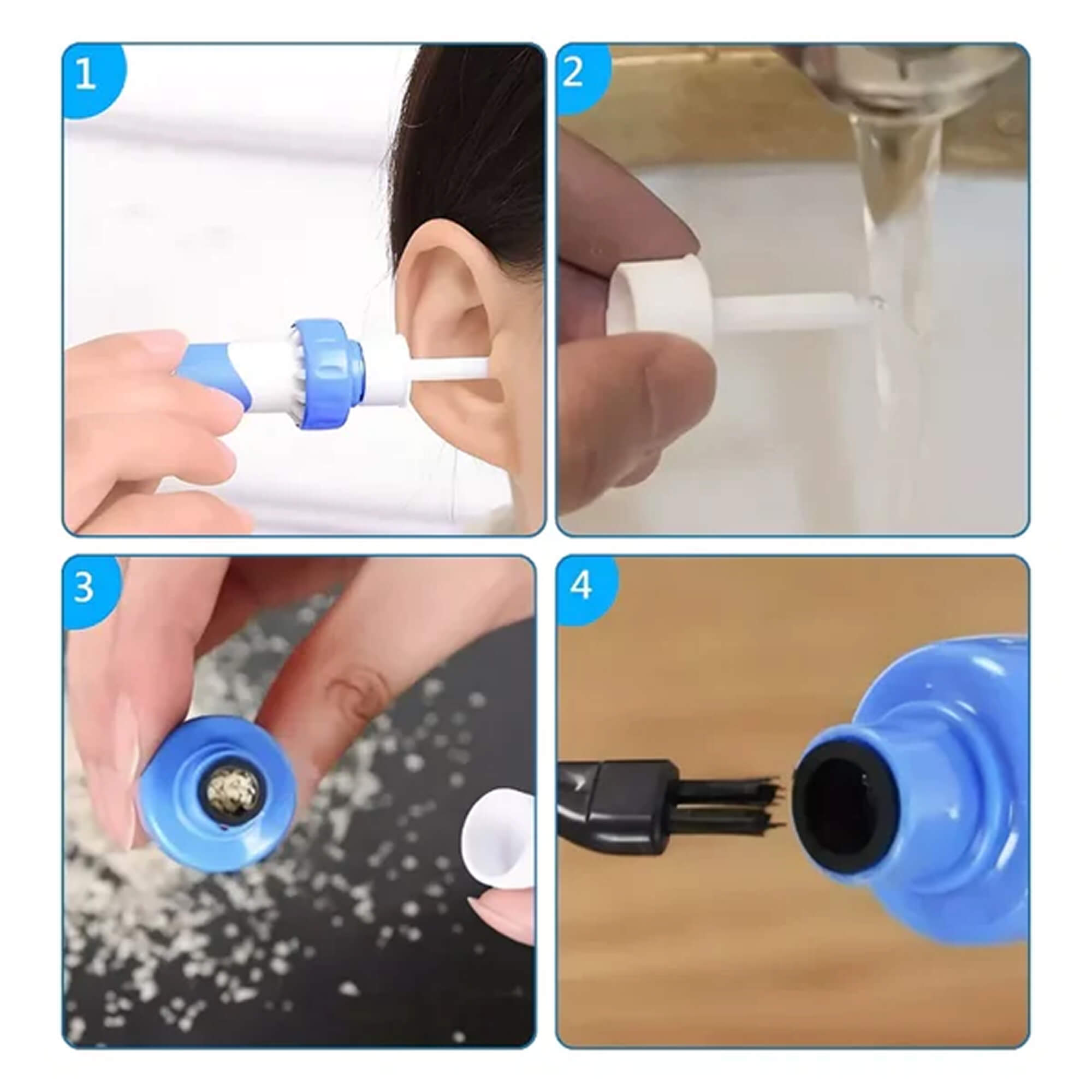 Electric Ear Cleaning Tool with Silicone Tip and Rechargeable Battery
