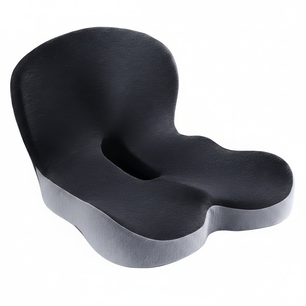 Memory Foam Seat Cushion with Non-Slip Base and Washable Cover
