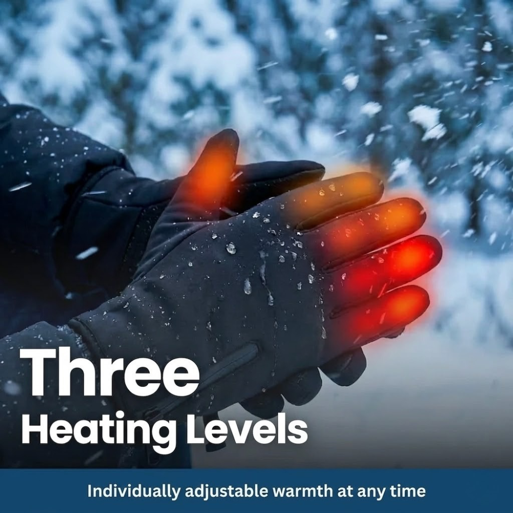 Rechargeable Heated Gloves with 3 Heat Levels, Touchscreen Winter Gloves for Men and Women