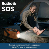 NaturVibes 4-in-1 Emergency Radio with Solar, Crank and Power Bank