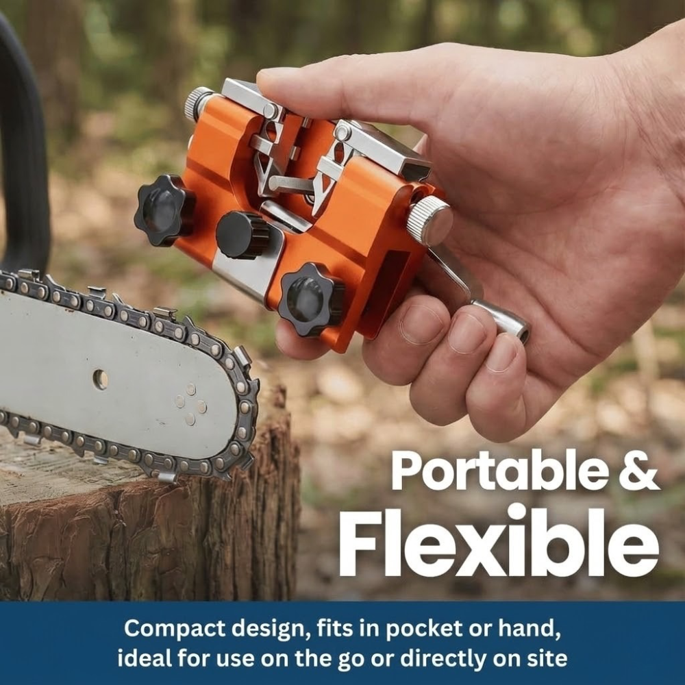 Obsetic Portable Chainsaw Sharpener, Stainless Steel and Aluminum Design