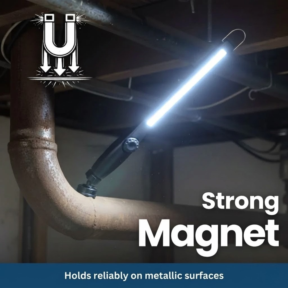 Magnetic Inspection Lamp for Mechanics - Rechargeable LED Work Light with Stepless Dimming