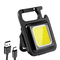 Mini COB Keychain Flashlight, Rechargeable Magnetic Work Light with 4 Modes