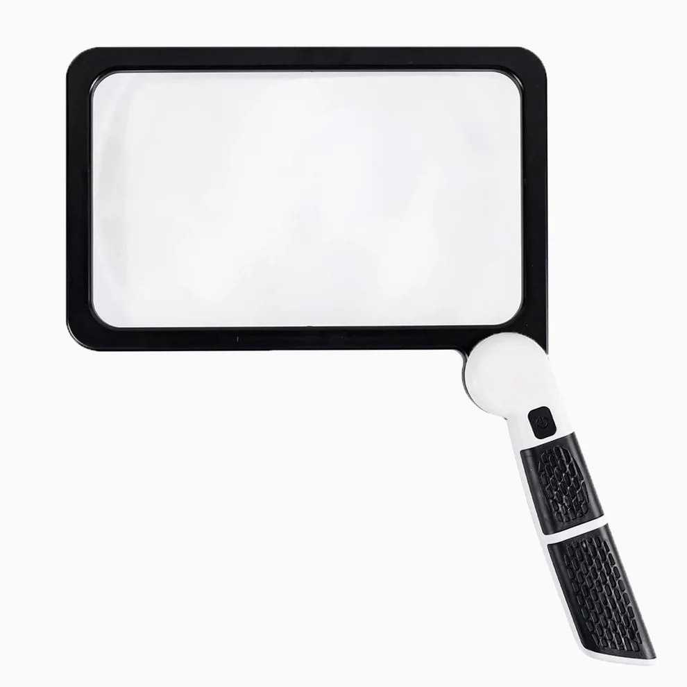 Full Page Handheld Magnifying Glass 5X Magnification LED Light with 3 Modes