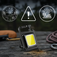 Mini COB Keychain Flashlight, Rechargeable Magnetic Work Light with 4 Modes