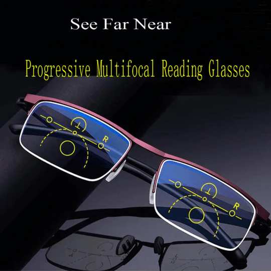 Intelligent Progressive Glasses with Automatic Vision Adjustment and Blue Light Filter