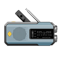 NaturVibes Emergency Radio with Solar, Hand Crank and SOS Alarm