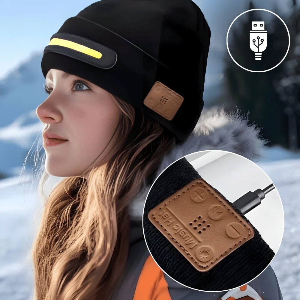 BeamTune Headlamp Beanie with Bluetooth Music