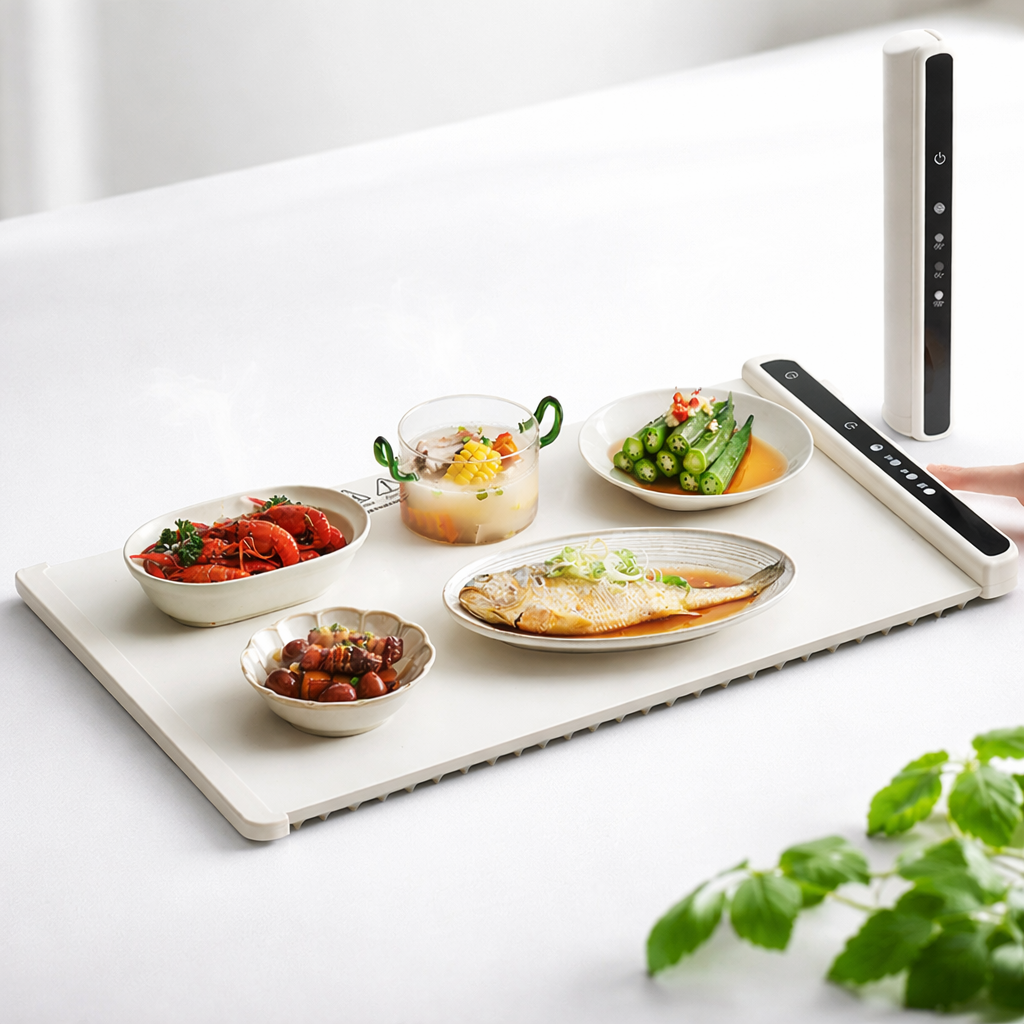Electric Tabletop Food Warmer with Timer Control and Detachable Insulation Pad