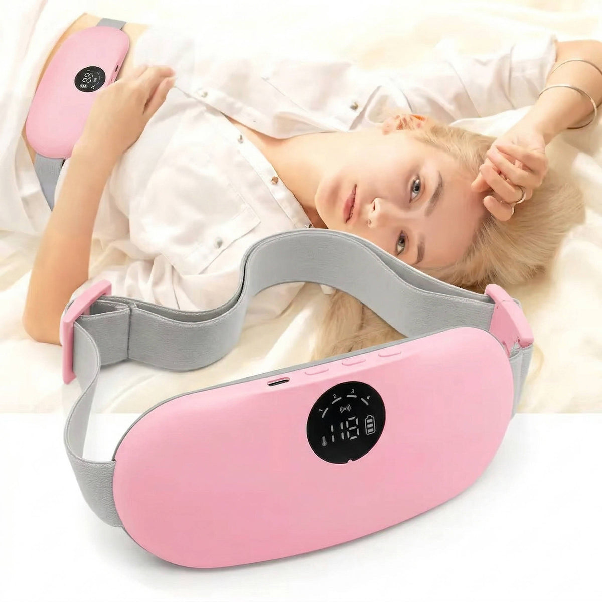 Portable Heating Pad with 3 Heat Levels and 8 Massage Modes